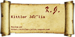 Kittler Júlia névjegykártya