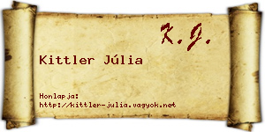 Kittler Júlia névjegykártya